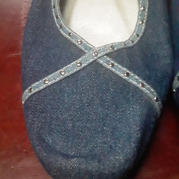 Studded Denim Shoes - Picture 1 of 6